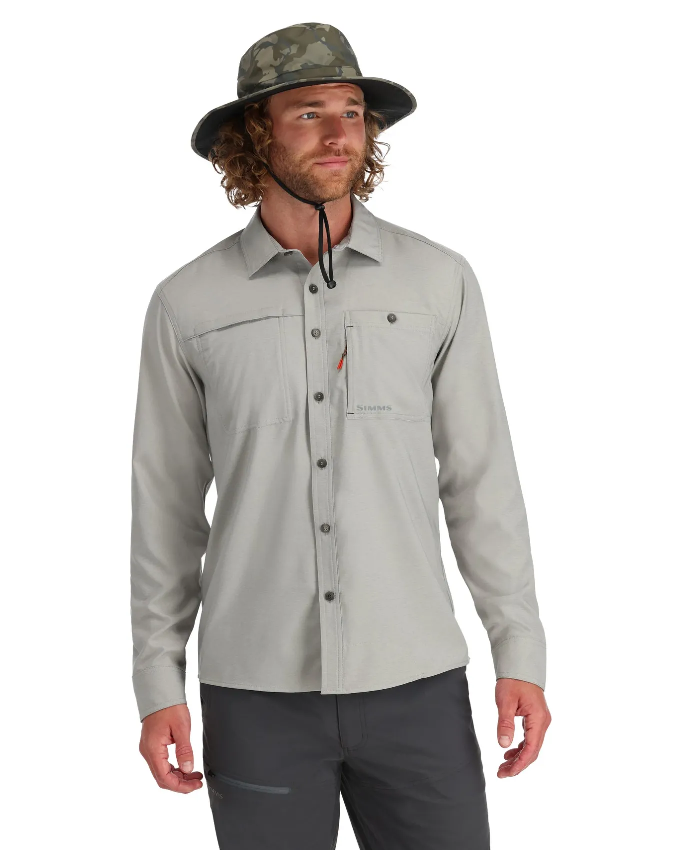 Men's Simms Challenger LS Shirt Women Lake|Lake